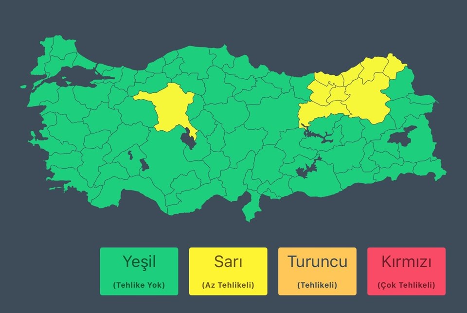 Saat vererek uyardı: 9 il için sarı kodlu uyarı - 1