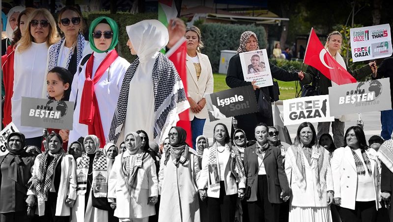 Kadınlardan Gazze'ye destek zinciri: İstanbul'da binlerce kişi toplandı