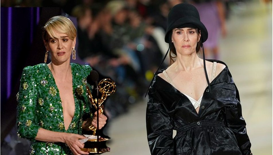 Emmy ödüllü oyuncu Sarah Paulson model oldu: Paris Moda Haftası'na damga vurdu!