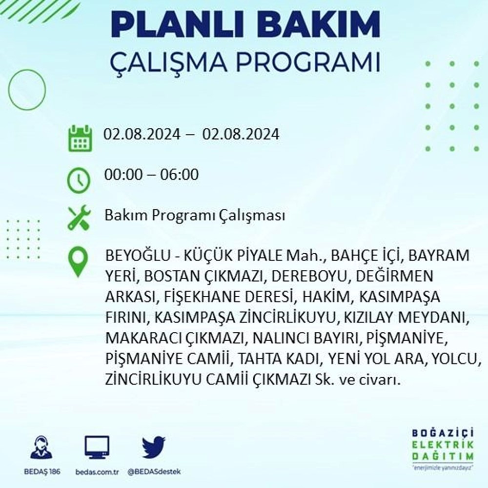 İstanbul'un 22 ilçesinde elektrik kesintisi: Elektrikler ne zaman gelecek? (2 Ağustos BEDAŞ kesinti programı) - 23