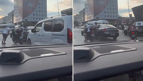 İstanbul'da trafikte yumruklu kavga