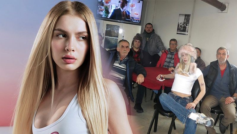 Aleyna Tilki kahvehaneye gitti