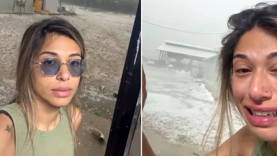 Antalya'yı dolu ve hortum vurdu, yaşanan durumu gözyaşlarıyla anlattı - 1