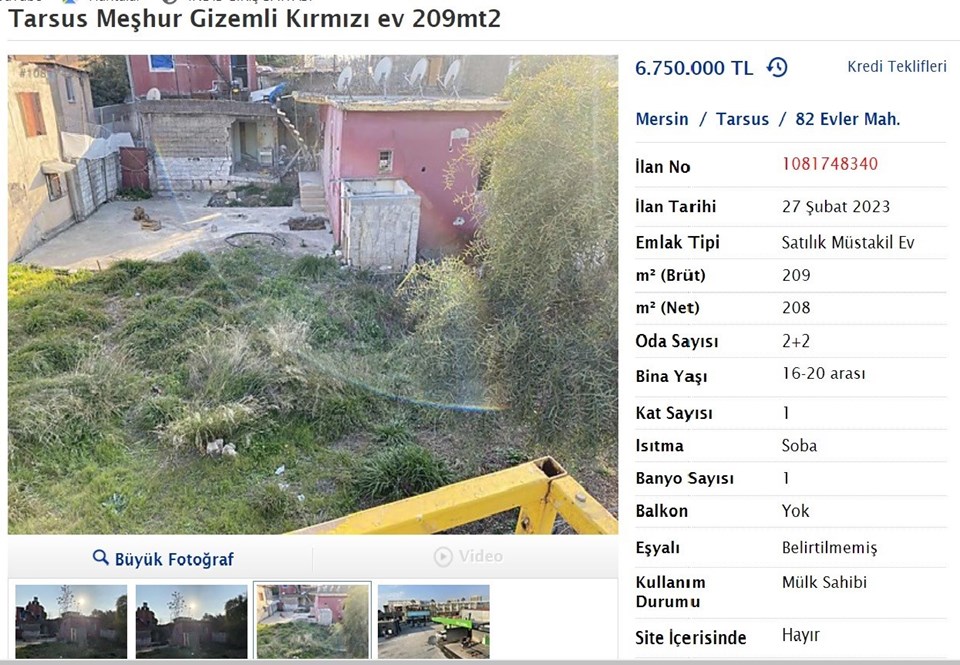 Mersin'deki 'gizemli ev' satılığa çıkarıldı - 3