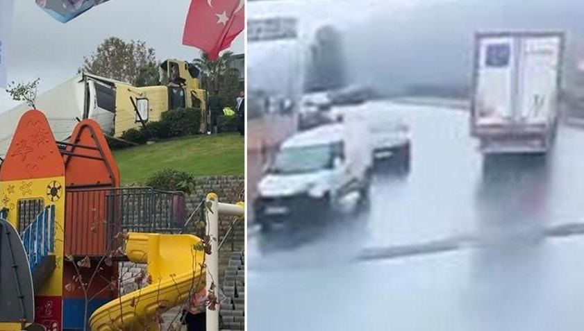 Çocuk parkında faciadan dönüldü