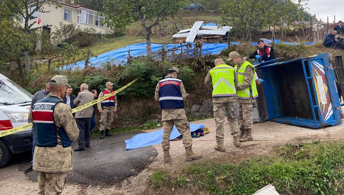 Ordu'da tarım aracı devrildiği anlar kamerada: 1 ölü