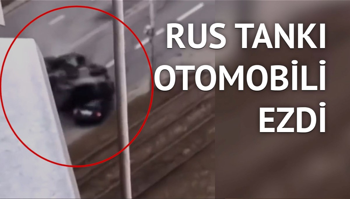 Rus tankı sivil aracı böyle ezdi