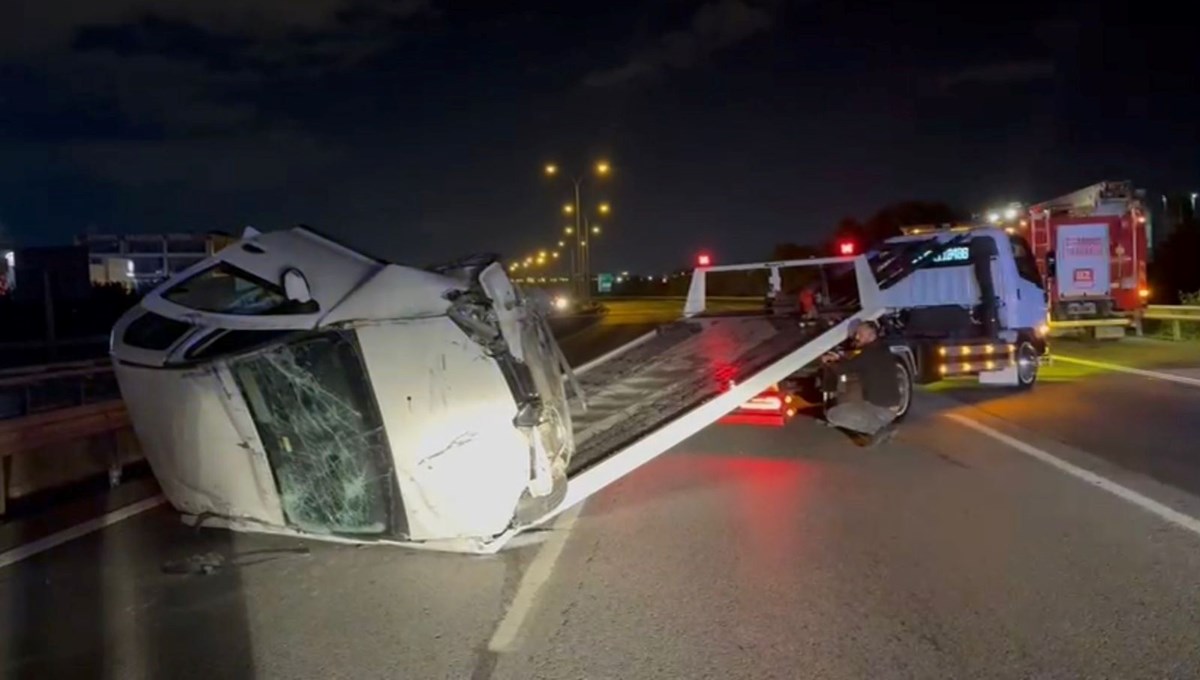 Arkadan çarptığı otomobile takla attırdı