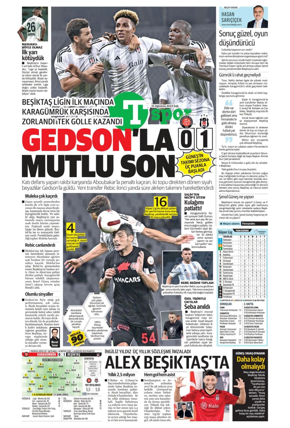 "Aslan'ın tur günü" | 15 Ağustos 2023 spor manşetleri - 16