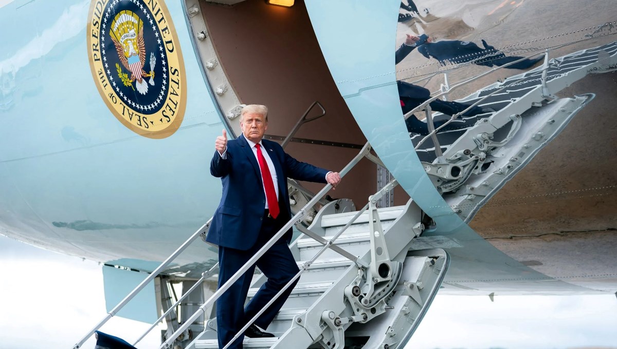 Trump'ı taşıyan uçak çarpışma tehlikesi atlattı