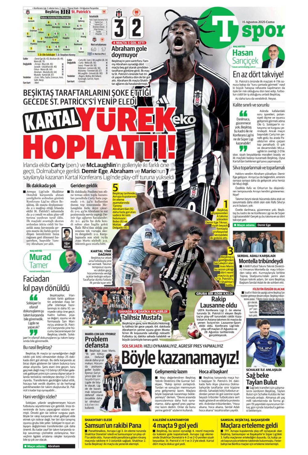 "Kabustan zafere" (15 Ağustos spor manşetleri) - 20
