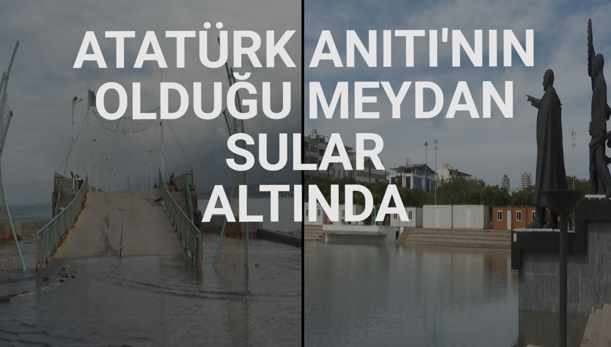 Denizin yükseldiği İskenderun'da son durumu NTV kamerası görüntüledi Denizin yükseldiği İskenderun'da son durumu NTV kamerası görüntüledi