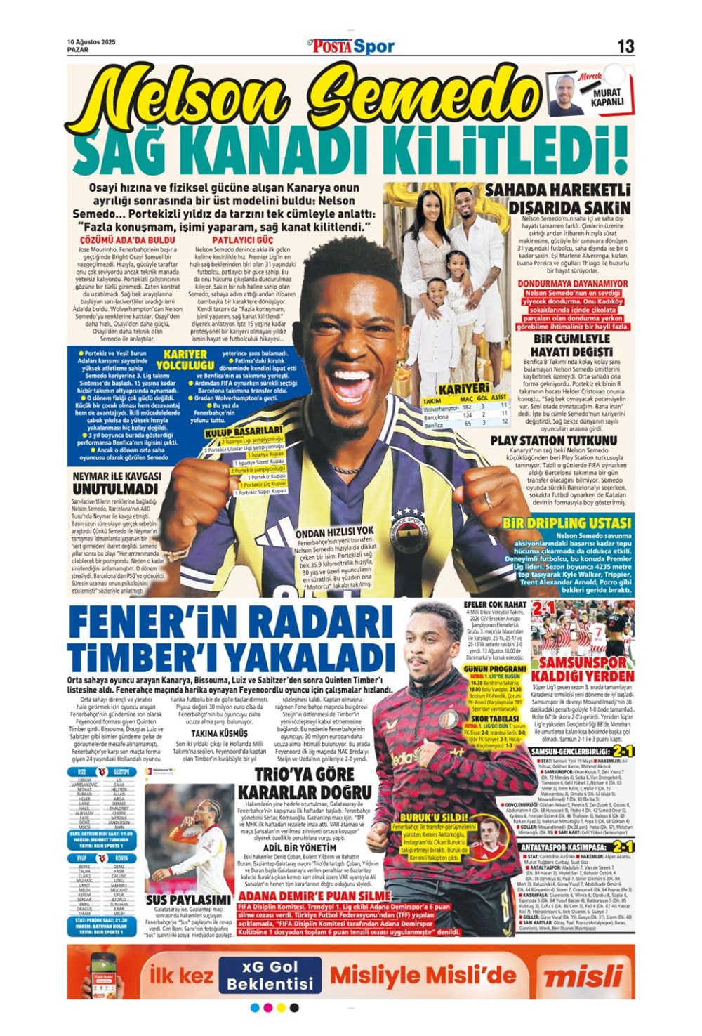 "Kadıköy rüyası" (10 Ağustos spor manşetleri) - 16