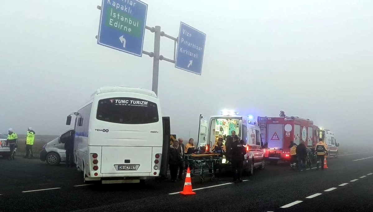 Tekirdağ’da yoğun sis kazaya neden oldu: Dört yaralı