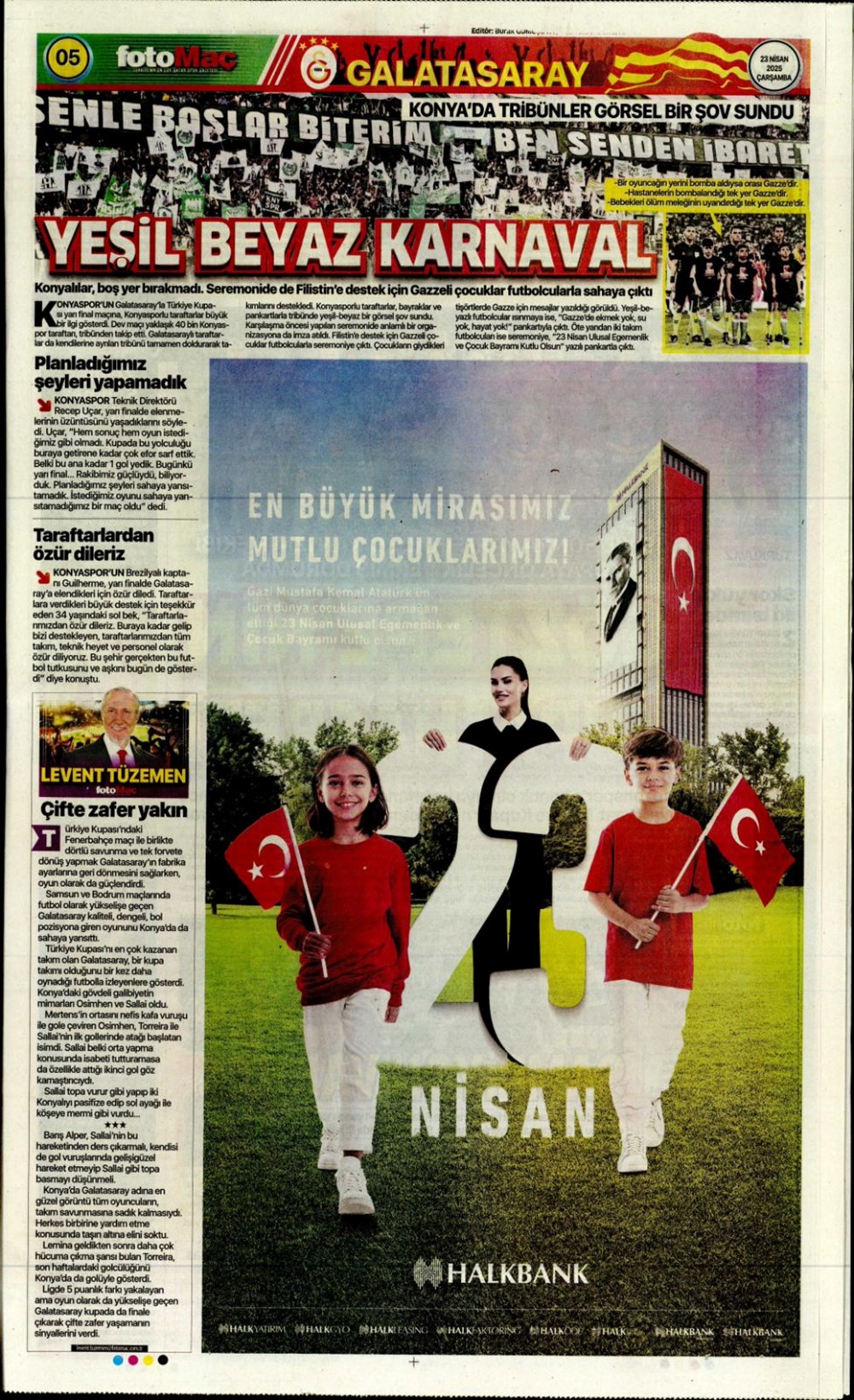 "Aslan finale kükredi" (23 Nisan 2025 spor manşetleri) - 15