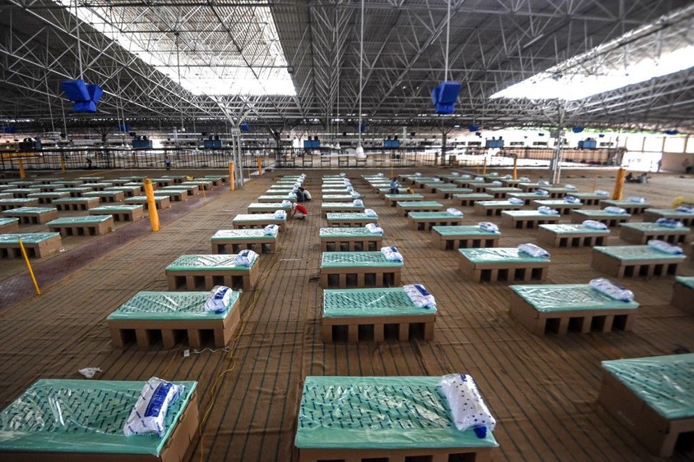 Hindistan�da Covid19�a karşı karton yatak çözümü NTV Hindistan�da Covid19�a karşı karton yatak çözümü NTV