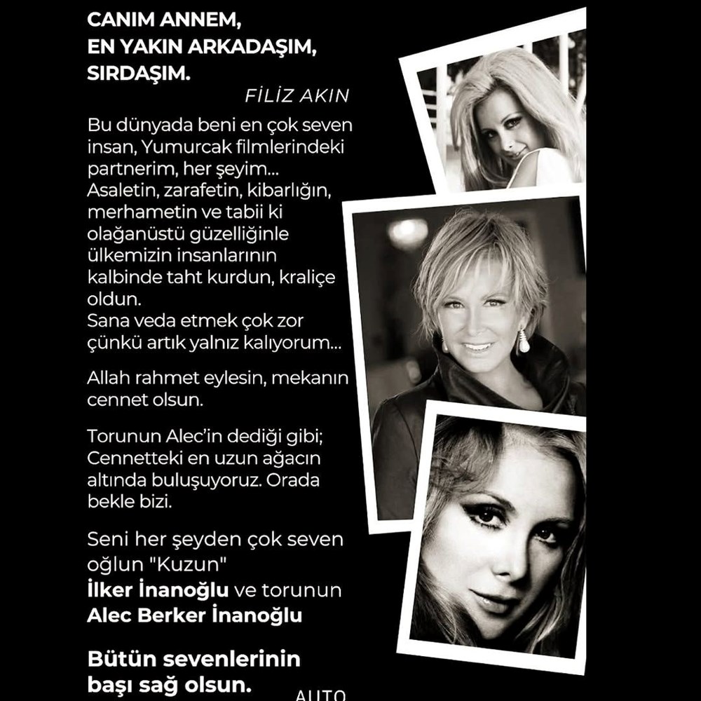 Filiz Akın'ın vefatı sonrası ünlülerden peş peşe paylaşımlar: Çocukluğumun yıldızıydı - 4