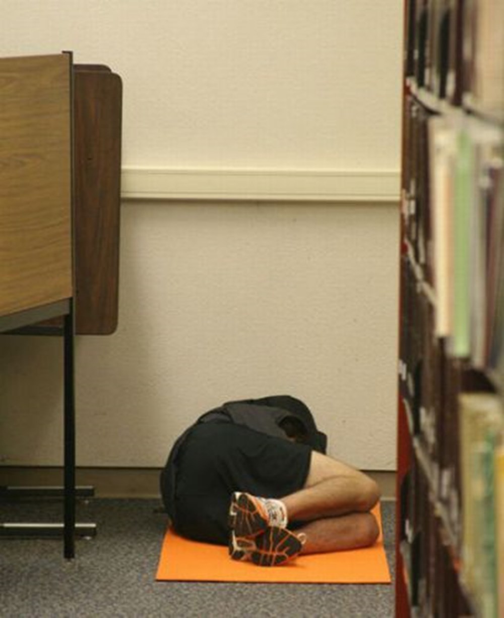 Спит в библиотеке