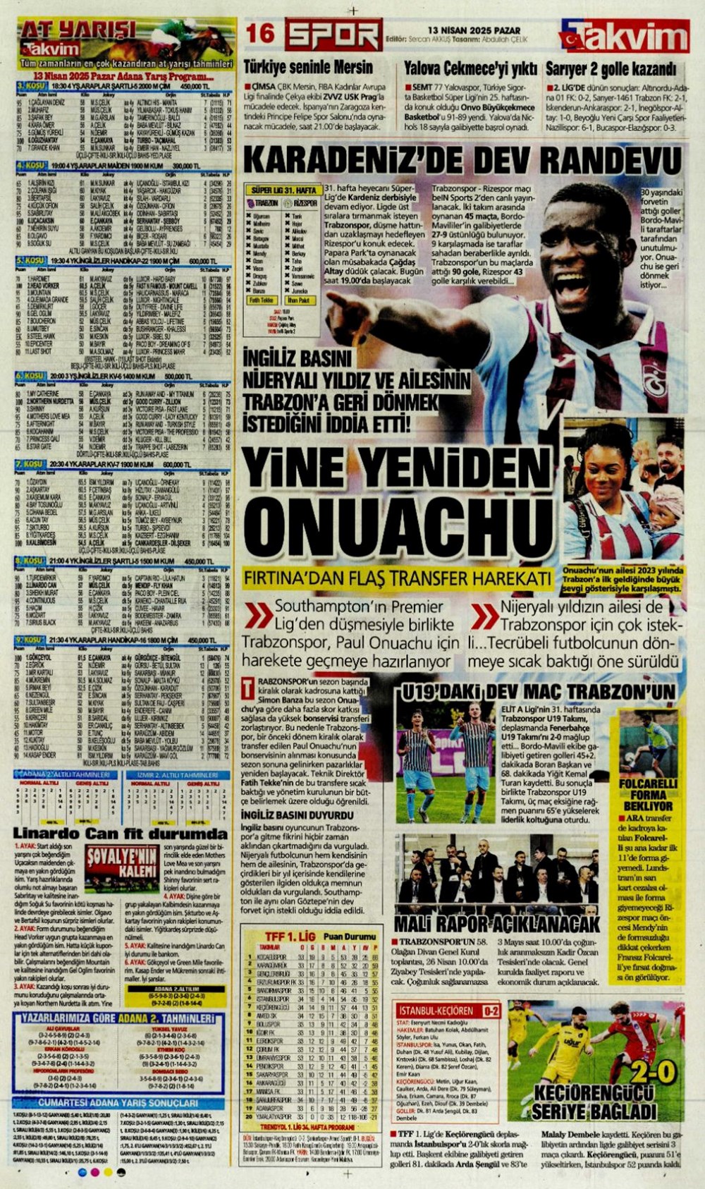 "Kartal ağır yaralı" (13 Nisan 2025 spor manşetleri) - 33