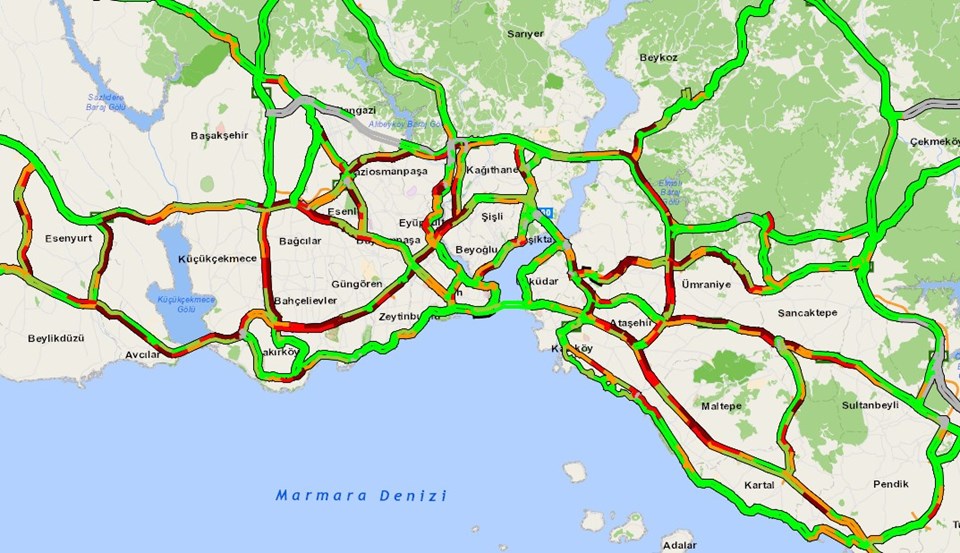 İstanbul trafiğinde yağmur etkisi - 1