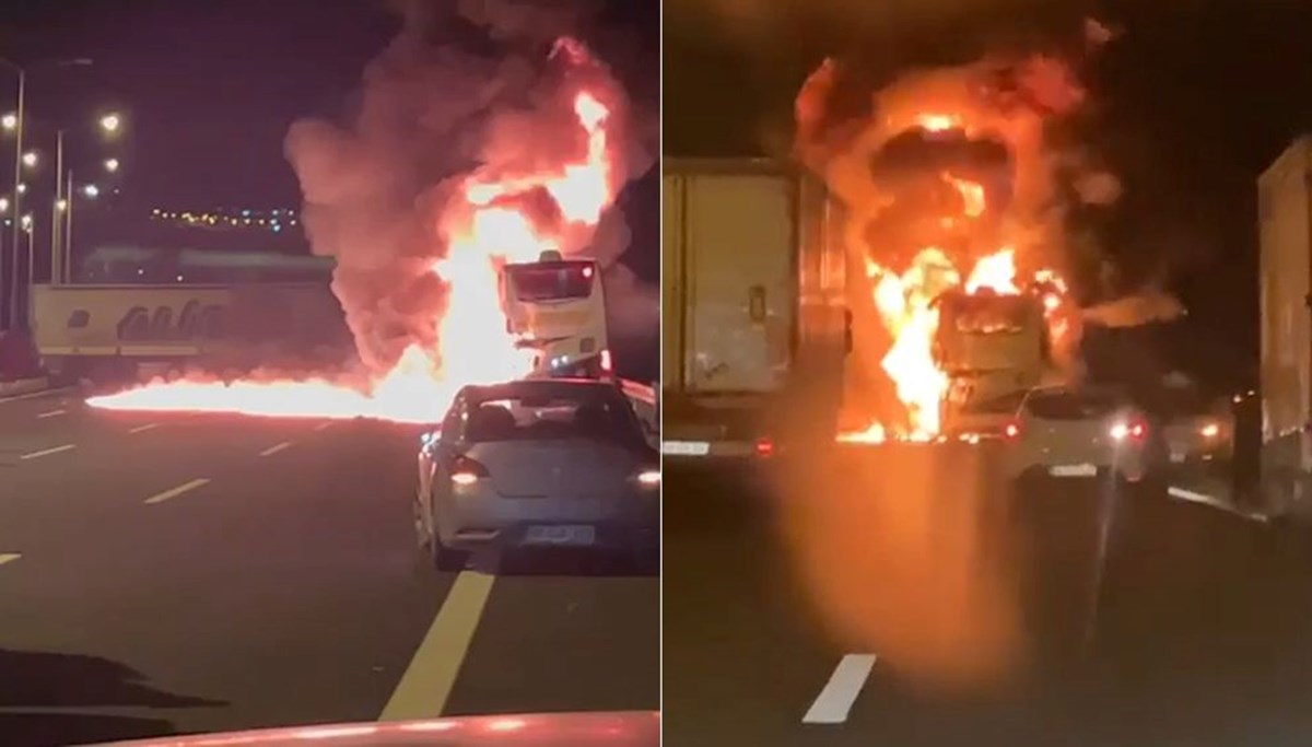 Ankara'da TIR'ın çarptığı yolcu otobüsü alev alev yandı: 5 yaralı Ankara'da TIR'ın çarptığı yolcu otobüsü alev alev yandı: 5 yaralı
