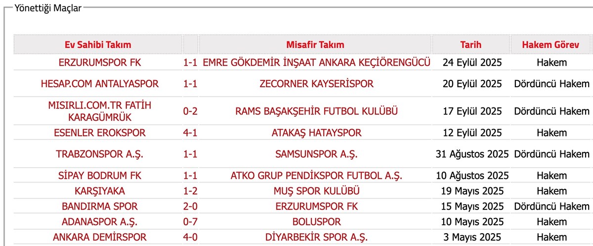 Üst klasman hakemi Mehmet Ali Özer