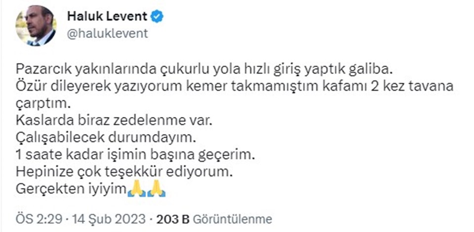 Trafik kazası geçiren Haluk Levent sağlık durumu hakkında bilgi verdi - 2