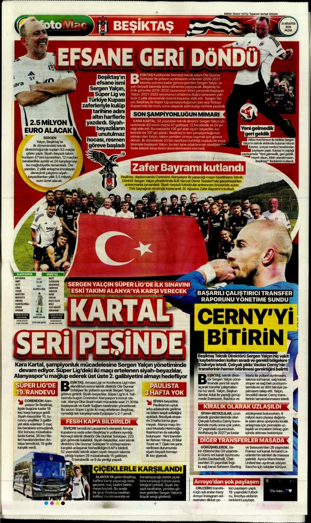 "Ya Kartal ya Schmidt" (31 Ağustos spor manşetleri) - 6