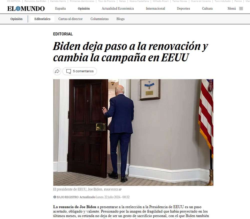 Dünya basını Biden'ın yarıştan çekilmesini nasıl yazdı? - 6