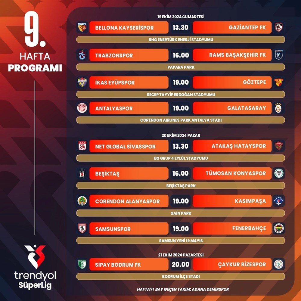 Süper Lig'de 11 haftalık program açıklandı - 3