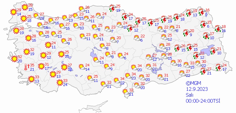 Hava sıcaklıkları 7 derece düşecek! İşte illerde beklenen hava sıcaklıkları - 9