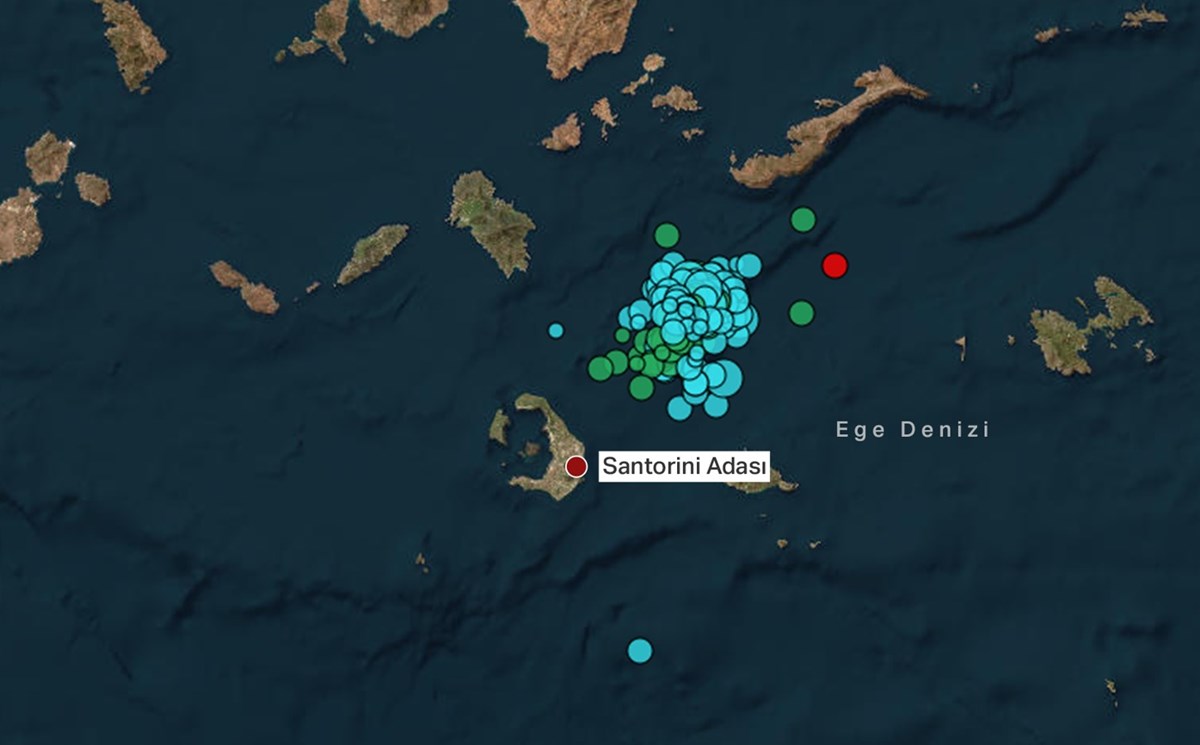 Santorini çevresinde bir haftada 750