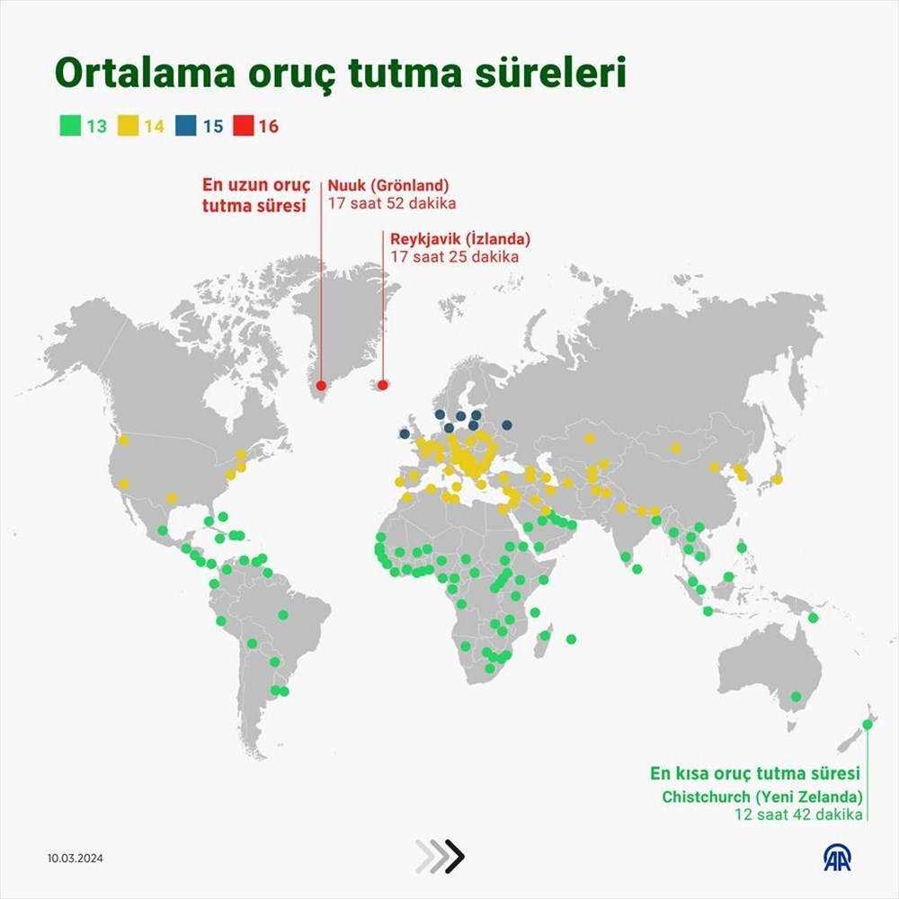 Türkiye oruç süreleri 2024: En uzun ve en kısa oruç hangi illerde tutulacak? - 5