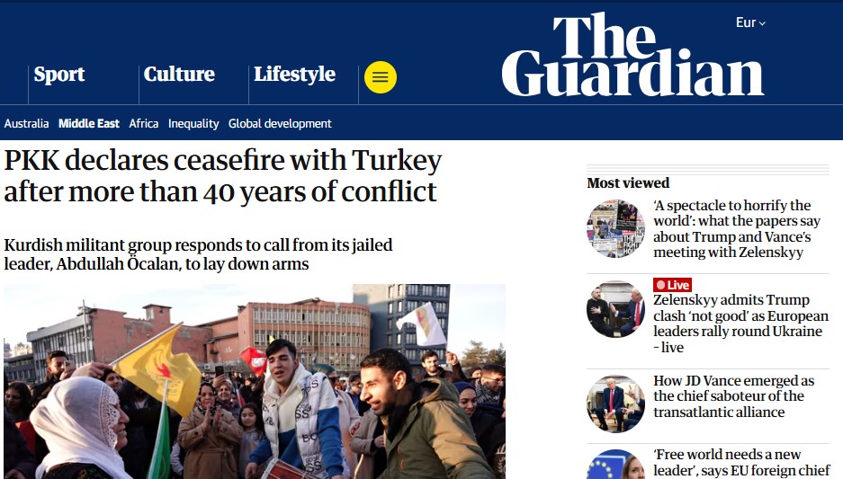 PKK'nın ateşkes ilanı dünya manşetlerinde: 