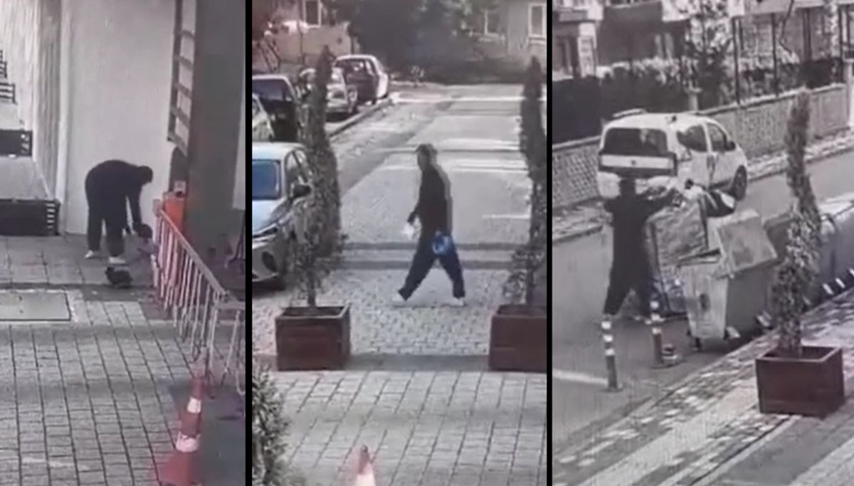 Sokak hayvanları için konulan su ve mama kaplarını çaldı