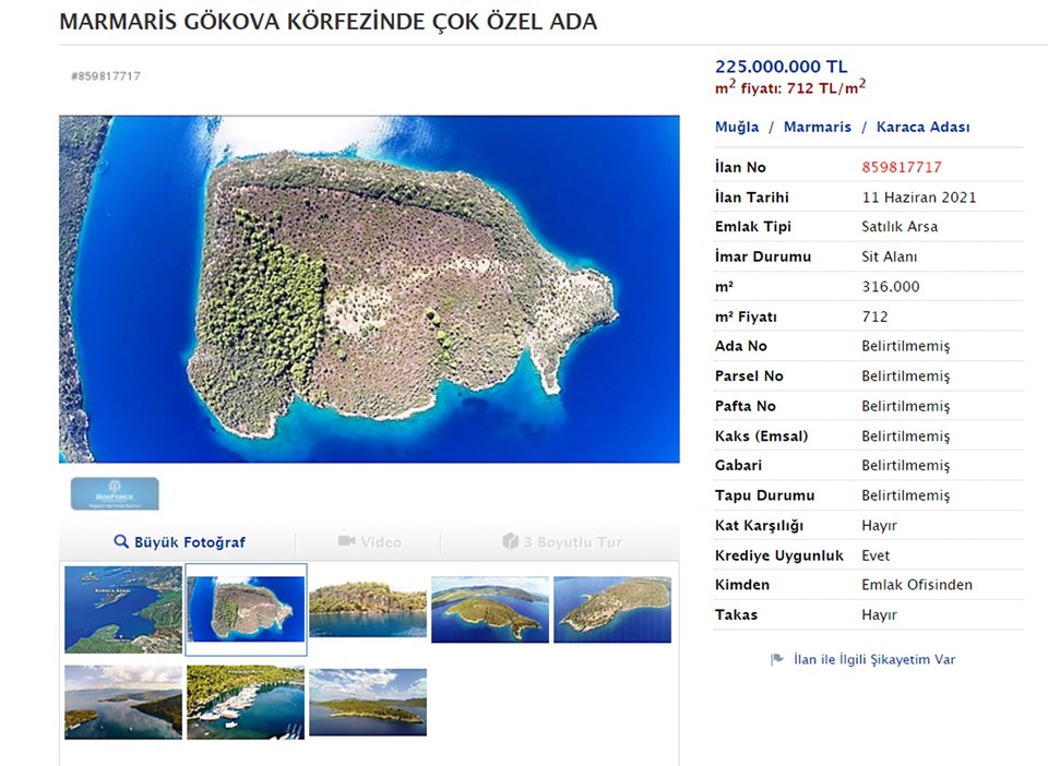 Gökova Körfezi'ndeki satılık adanın fiyatı 50 milyon lira arttı - 1
