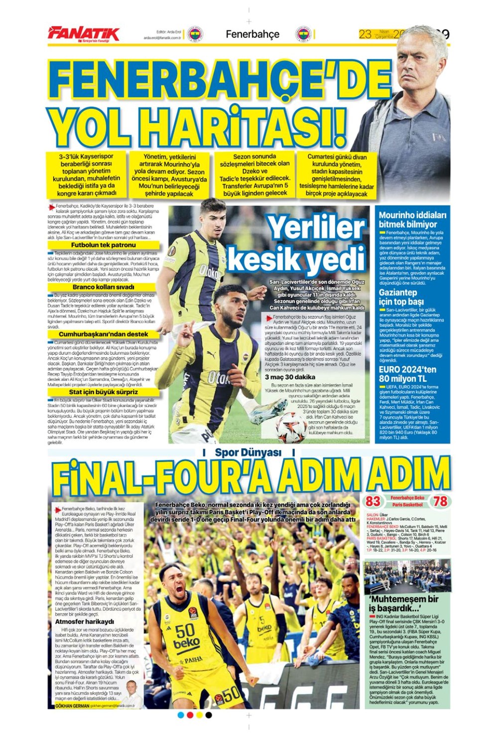 "Aslan finale kükredi" (23 Nisan 2025 spor manşetleri) - 8