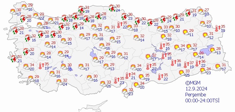 Yarın hava nasıl olacak? 12 Eylül hava durumu tahminleri - 1