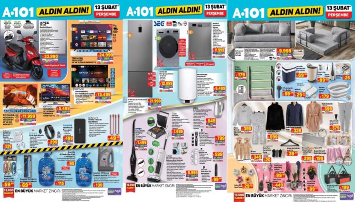 A101 13 Şubat Aktüel Kataloğu bugün satışta: Ev ürünleri, beyaz eşya, ayakkabılık ve süpürge raflarda yerini aldı A101 13 Şubat Aktüel Kataloğu bugün satışta: Ev ürünleri, beyaz eşya, ayakkabılık ve süpürge raflarda yerini aldı