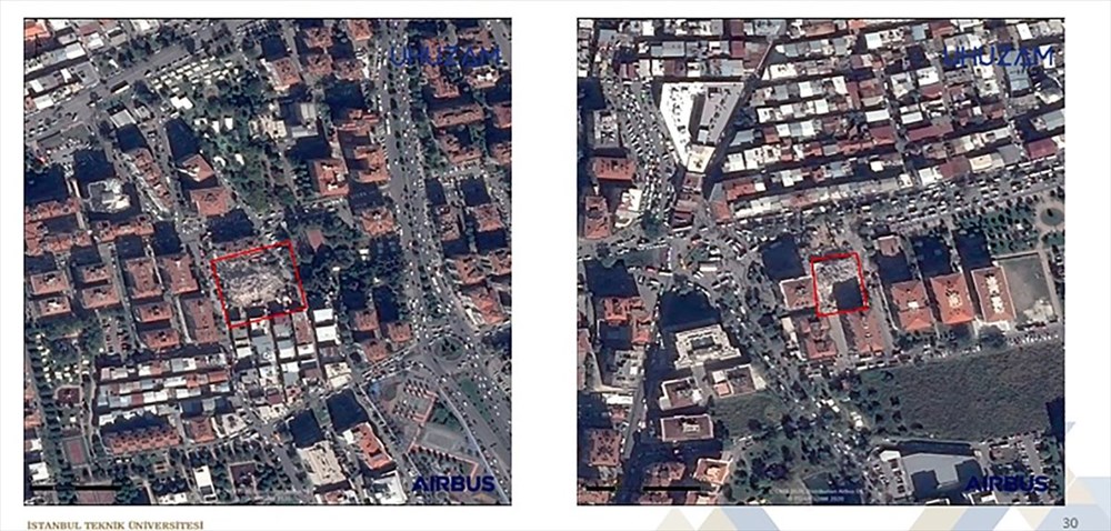 İzmir'deki yıkım uzaydan görüntülendi