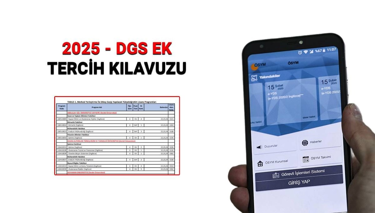 ÖSYM DGS ek tercih kılavuzu 2025: DGS ek tercihler ne zaman başlayacak, kontenjanlar belli oldu mu?