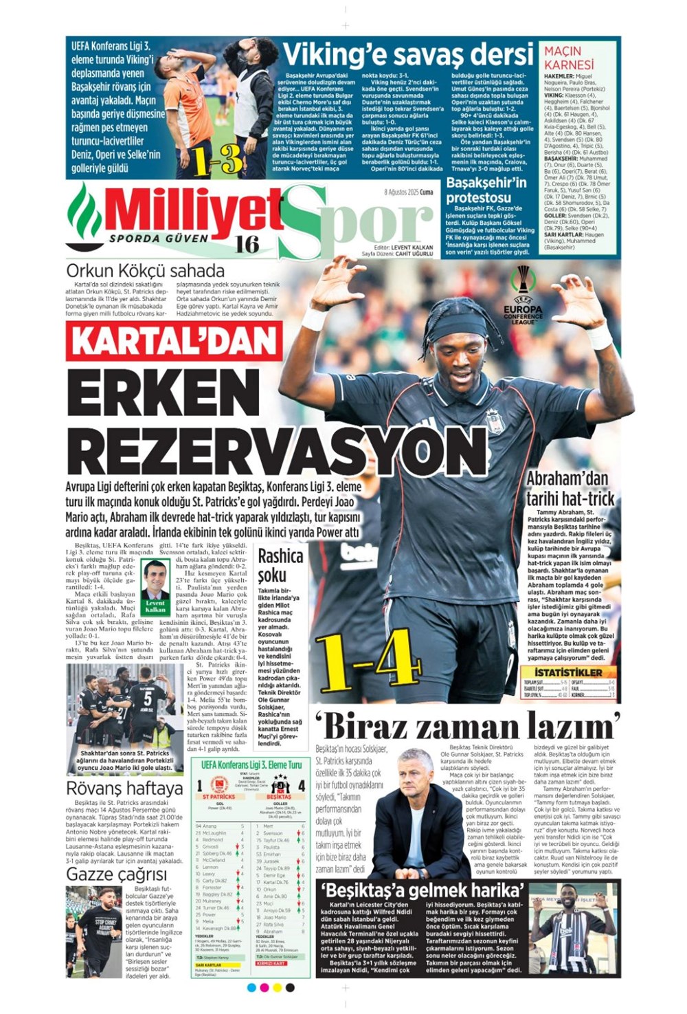 "Gidenin yeri dolmadı" (8 Ağustos spor manşetleri) - 10