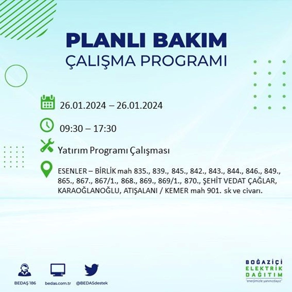 İstanbul'un 17 ilçesinde elektrik kesintisi (Avcılar, Bağcılar, Bayrampaşa...): Elektrikler ne zaman gelecek? - 12