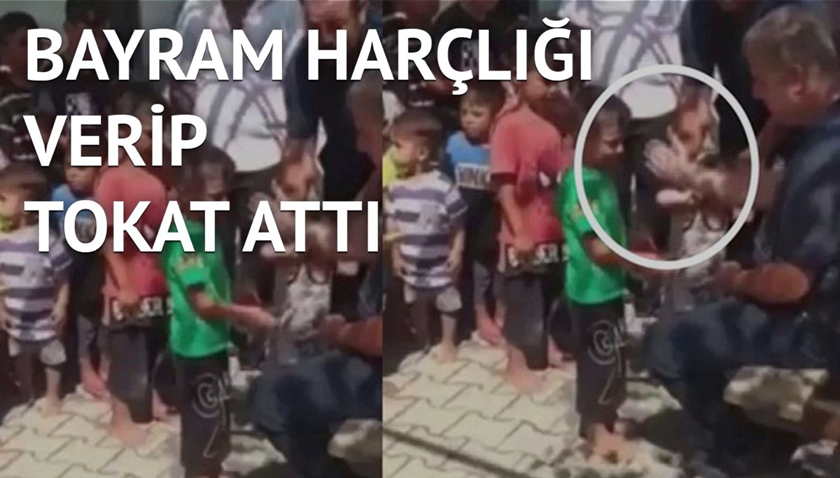 Adana'da bayram parası verdiği çocukları tokatladı