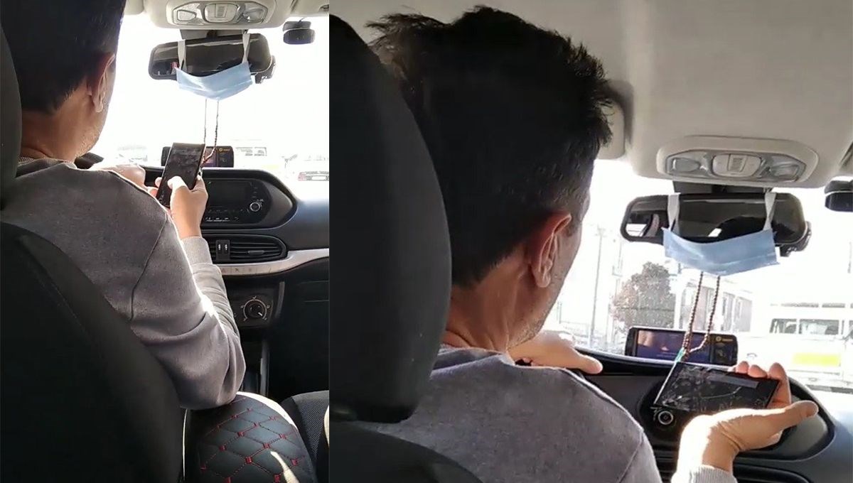 Taksici seyir halindeyken at yarışı izledi