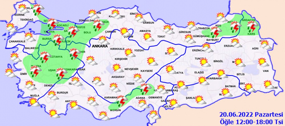 Meteoroloji uyardı: Gök gürültülü sağanaklara dikkat! (20 Haziran 2022 hava durumu) - 9