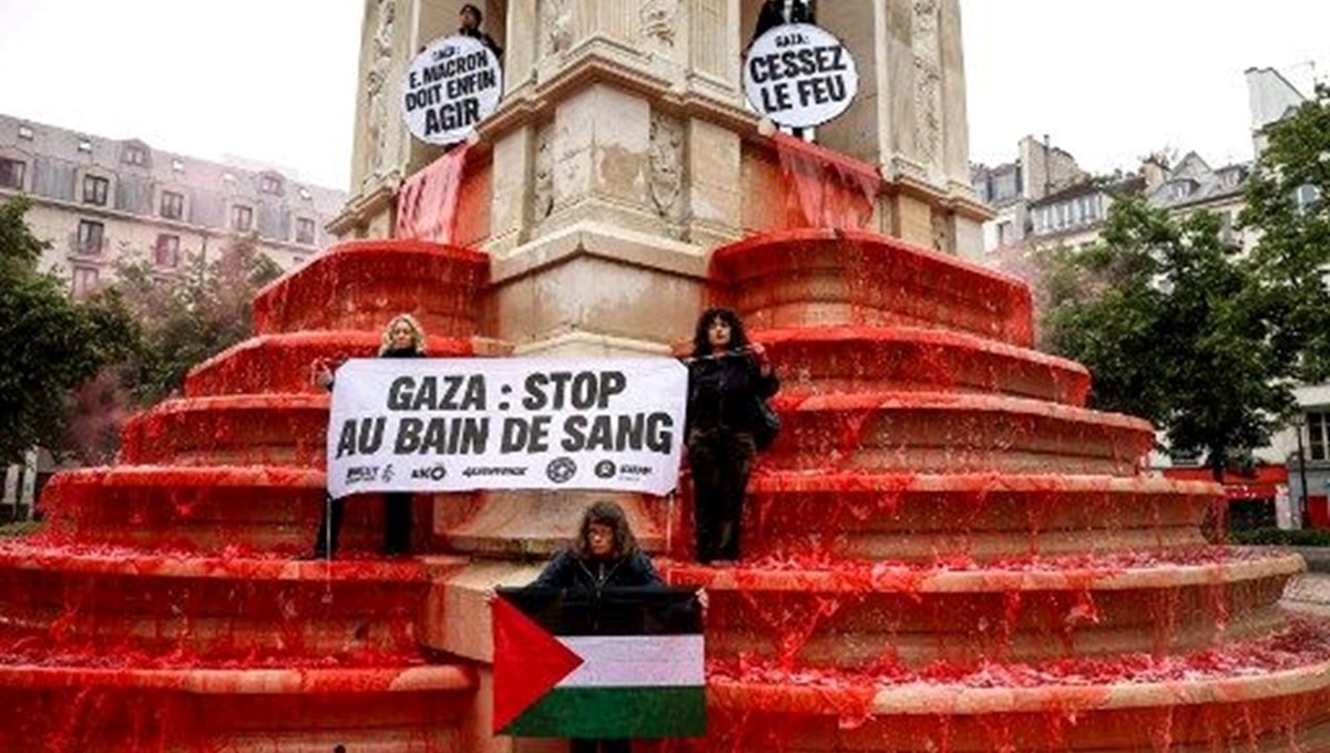 Paris'te Gazze eylemi: Paris'te Gazze eylemi:
