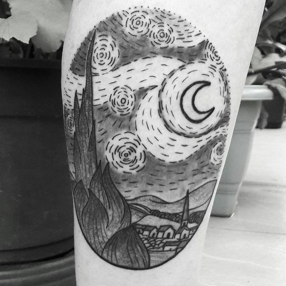 Тату эскиз Ван Гога