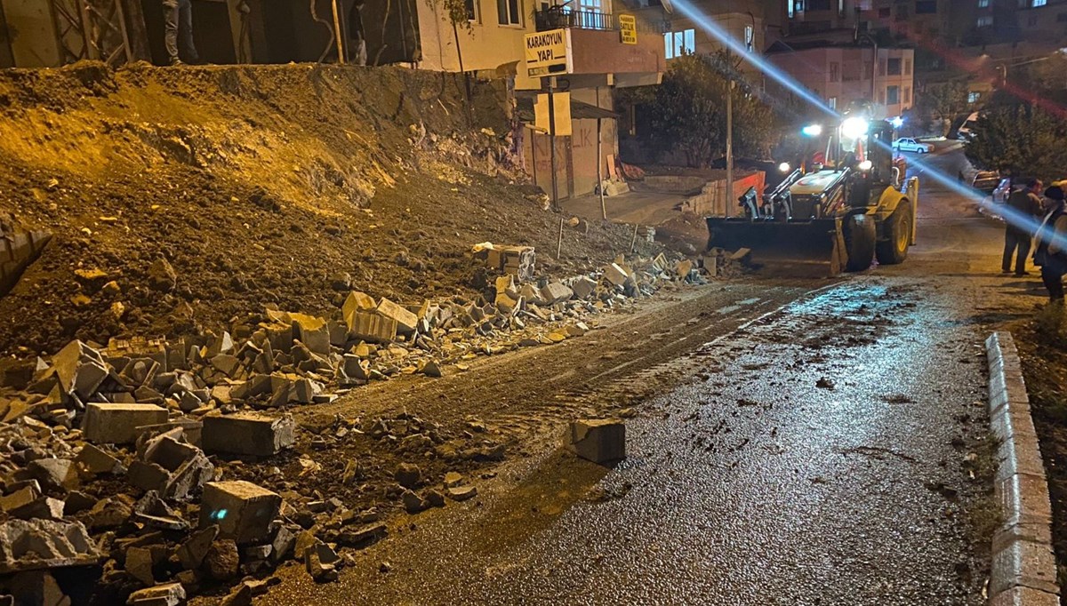 Kahramanmaraş’ta istinat duvarı çöktü