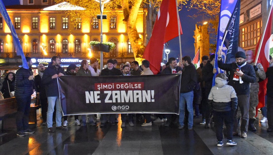 Trabzon'da İsrail protestosu